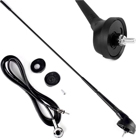 Amio Universele Auto Antenne met Voet – 40cm, 5mm, 2,3m Kabel