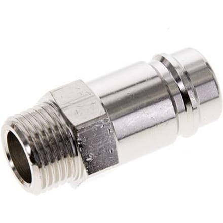 Vernikkeld Messing DN 15 Luchtkoppeling Insteeknippel G 1/2 inch Buitendraad - CLP15-M-BN-P-012
