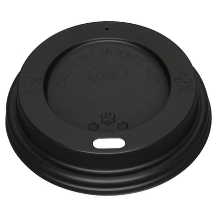 Fiesta zwarte deksels van polystyreen voor koffiebekers van 225 ml (1000 stuks)