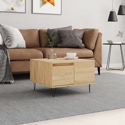 vidaXL - Salontafel - 55x55x36,5 - cm - bewerkt - hout - sonoma - eikenkleurig