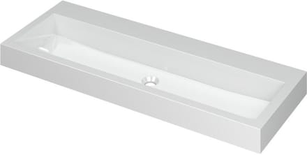 INK Momento Wastafel Polystone Zonder Kraangat - 1200x450x90 mm - Glans Wit