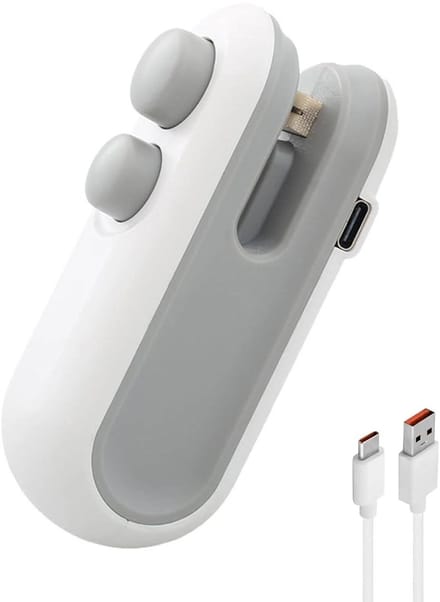 Mini automatische warmteverzegelingsmachine, oplaadbare machine voor het sealen van snackzakjes - wit