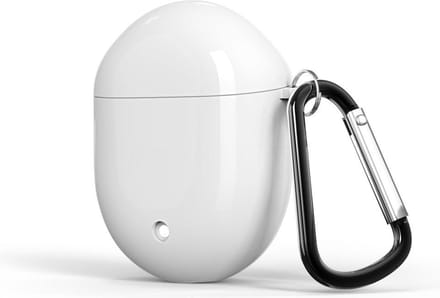 By Qubix - Google Pixel Buds 2 TPU siliconen hoesje - egg shock series - Met bevestigingsclip - wit