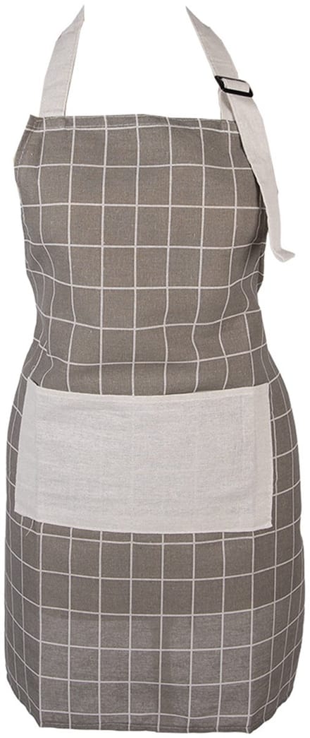 Clayre & Eef Keukenschort 69x68 cm Grijs Polyester