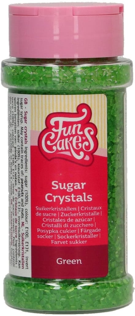 FunCakes Suikerkristallen - Groen - 80g - Gekleurde Suiker - Eetbare Taartdecoratie