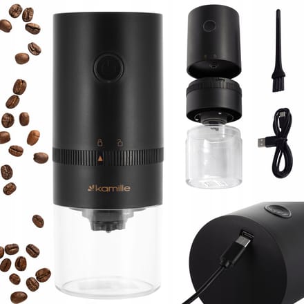 Kamille Elektrische Koffiemolen USB Oplaadbaar - Draadloos & Compact