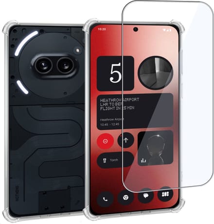 Geschikt voor Nothing Phone 2a / 2a Plus - Hoesje + Screenprotector – Gehard Glas Cover + Shock Proof Case - Transparant