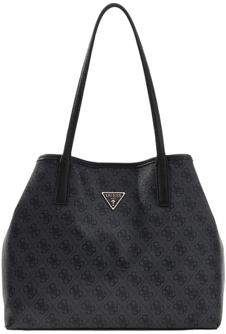 GUESS shopper Victtoria 2 in 1 Tote Coal Logo donkergrijs