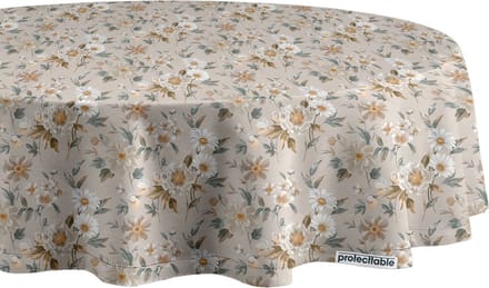 Protecttable - Rond Tafelzeil Margo Beige Ø138cm - Tafelkleed Afwasbaar - Kunststof