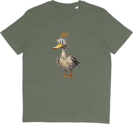 Grappig Dames Heren T Shirt - Eend - Khaki - Korte Mouw - Ronde Hals - 3XL