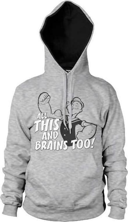 Popeye Hoodie/trui -L- All This And Brains Too Grijs