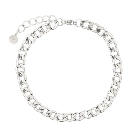Mint15 Armband platte schakel - Zilverkleur RVS/Stainless Steel