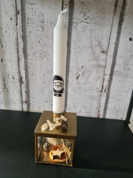 kandelaar vierkant met droogbloemen