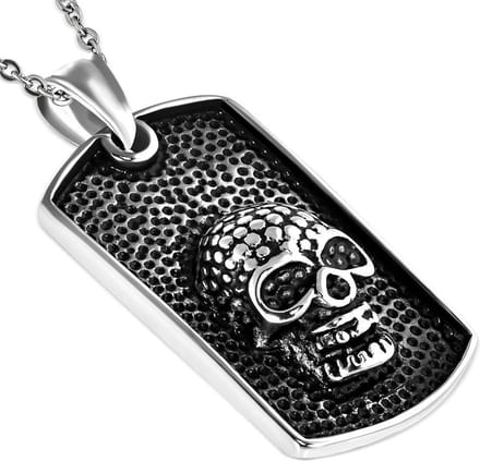 Amanto Ketting Alencio - 316L Staal - Doodshoofd - 42x25mm - 60cm
