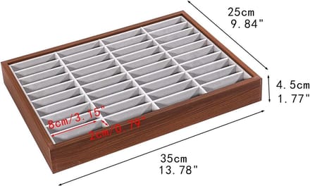 Houten Sieraden Lade - Sieraden Organizer Display - Sieraden Presenteren - 40 Raster Ontwerp