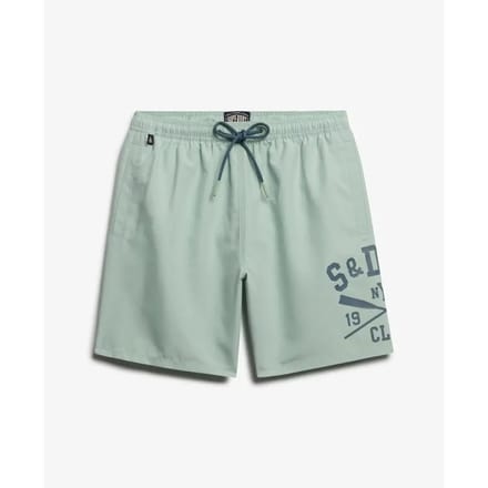 Superdry Printed Logo 16-Inch Zwemshort Green Grootte: M