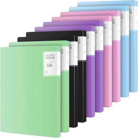 10 Stuks A4 Presentatiemap met 400 Pockets, Kleurrijke Document Organizer voor Kantoor en School