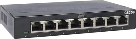 KAD® Internet Splitter - Netwerk Switch – Universele Splitter voor Internetkabel – Fast Ethernet Hub - Zwart - 16cm x 11cm x 3cm