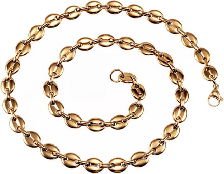 60cm x 9mm Koffieboon Ketting Unisex - Stalen Goudkleur - Schakelketting