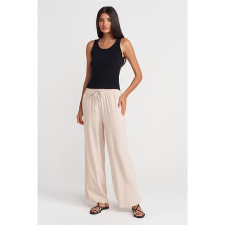 Tencel Wijde Pantalon met Trekkoord Taille