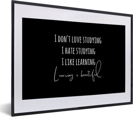 Fotolijst incl. Poster - Quote - Studeren - Liefde - 40x30 cm - Posterlijst