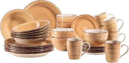 Thuys – Luxe Serviesset – 30 Delig – 6 Persoons – Complete Set – Stijlvol Design – Beige