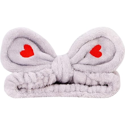 Mode Vrouwen Meisje Schattige Pluche Make-up Haarband Elastisch Haaraccessoire(Lichtgrijs) white