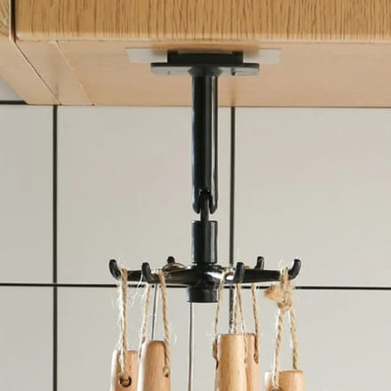 Zelfklevende Deur en Muur Hanger - Keuken - Organizer - Opslag - Roterend - Zwart