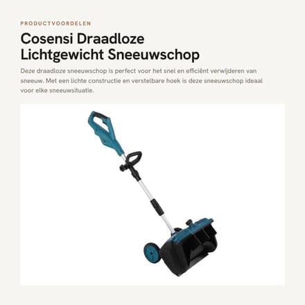 Dailygoods - Draadloze Lichtgewicht Sneeuwschop met Verstelbare Hoek