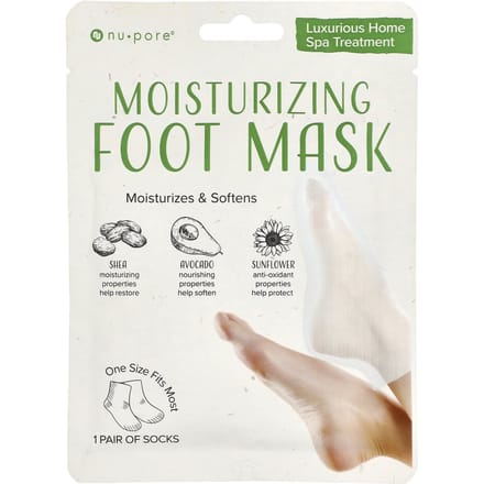 Nu-Pore, Hydraterend Voetmasker, 1 Paar white