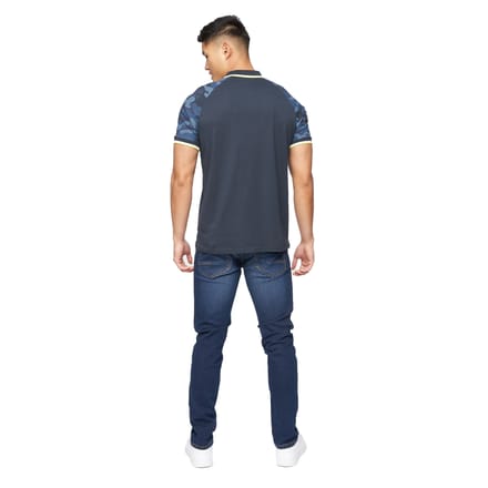 Crosshatch Heren Polo Cramdark Camo (Marine)