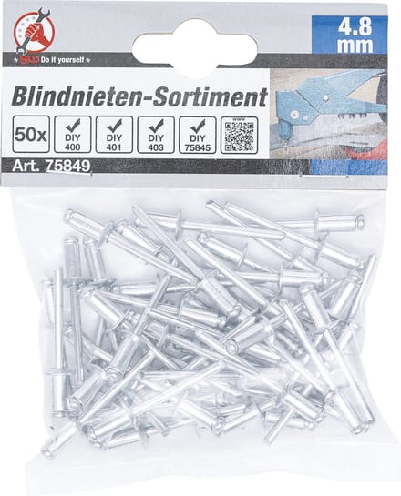 BGS Popnagel assortiment Ø 4,8 mm, 50 delig