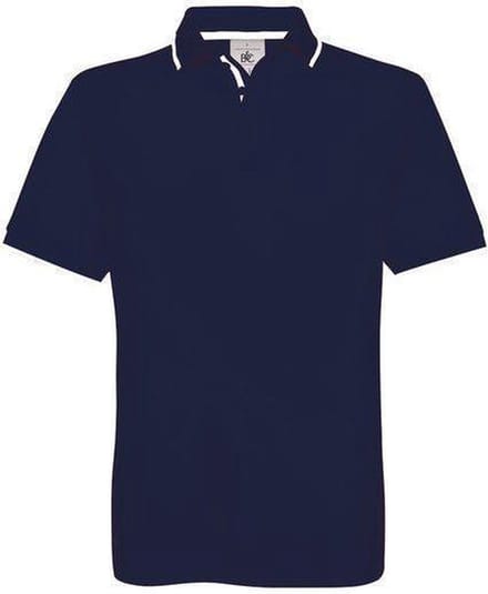 Polo B&C Safran Sport Kleur Navy/White, Maat M