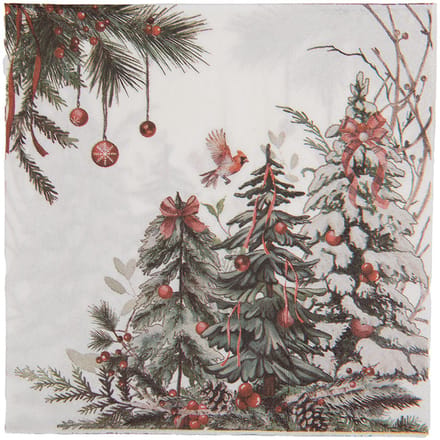Clayre & Eef Servetten Papier Set van 20 33x33 cm Wit Papier