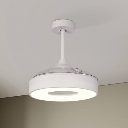 Mantra Iluminación LED plafondventilator Coin Mini wit DC stil Ø 91 cm CCT