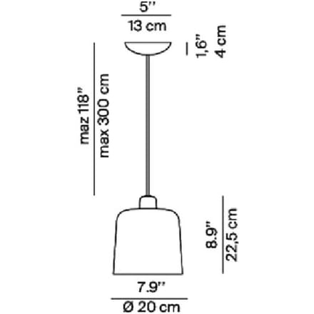 Luceplan Zile hanglamp zwart mat, Ø 20 cm