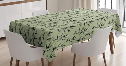 ABAKUHAUS Oriëntaals Tafelkleed – Satijnmix Khaki/zwart 140x170 cm