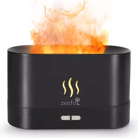 Flame Aroma Diffuser - Vlam effect - Luchtbevochtiger - Aromatherapie - Geurvernevelaar - Geurverspreider - Zwart