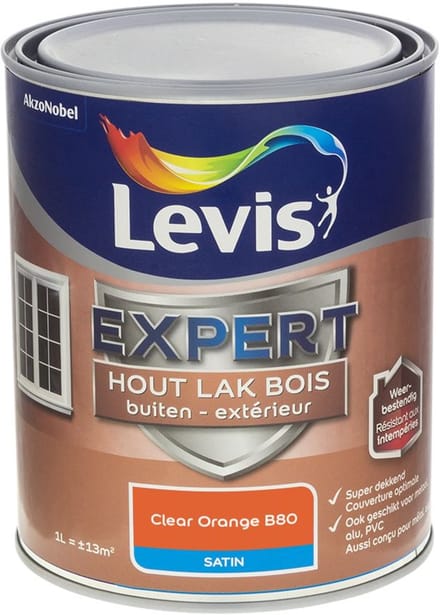 Levis - Expert Hout Lak Buiten Satin Mix - Clear Orange B80 - Mengverf - 1 L