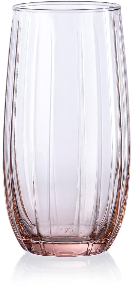 Pasabahce Linka – Roze Longdrinkglazen – Set van 3 – 500 ml – Stijlvolle glazen – Vaatwasserbestendig