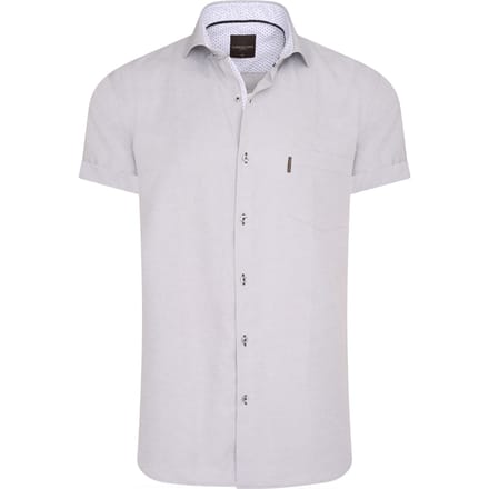 Cappuccino Italia - Heren Overhemden Short Sleeve Blouse Grijs - Grijs - Maat S