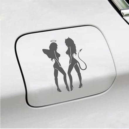 Bumpersticker - Engeltjes - 14 X 10 - Antraciet
