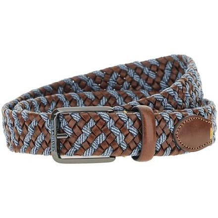 Paul & Shark Riem Leather Trimmed Woven Belt Licht Blauw - Bordeaux / male