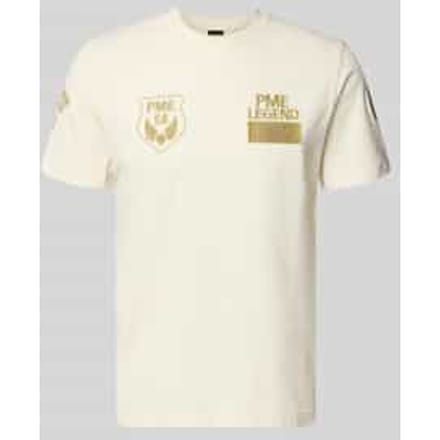 T-shirt met ronde hals en stitchings