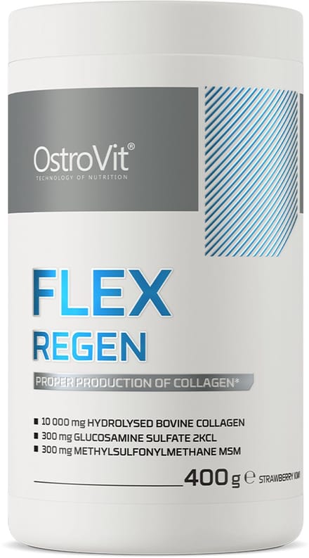 OstroVit Flex Regen – Voedingssupplement – Gewrichten & Collageen – Aardbei-Kiwi Smaak – 400g