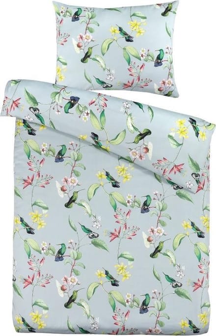 Papillon Burung grijs - Dekbedovertrek - 140X200/220cm + 1 kussensloop 60X70cm