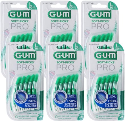 GUM Soft Picks PRO Large – 6 x 30 Stuks - Voordeelverpakking