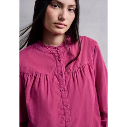 Corduroy blouse met ruches