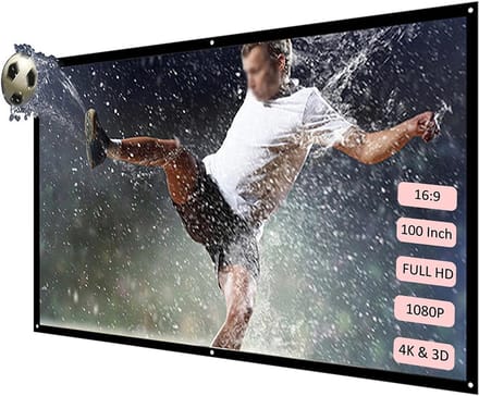 Projectiescherm - Draagbaar scherm - Thuisbioscoop - Opvouwbaar ontwerp - 120 Inch 16:9 - Zwart en wit