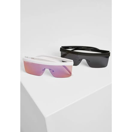 Urban Classics - Sunglasses Rhodos 2Pack black/white one size Zonnebril - Zwart/Wit